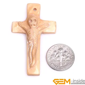 

27x48mm Jesus Cross Shape Carved Bone Beads DIY Beads For Jewelry Making 1 pcs Halloween ! Free Shipping