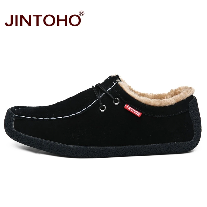JINTOHO зимняя обувь для снега брендовая мужская модная повседневная кожаная