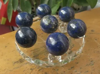 

7 NATURAL pretty Lapis Lazuli crystal SPHERE BALL Healing +Stand