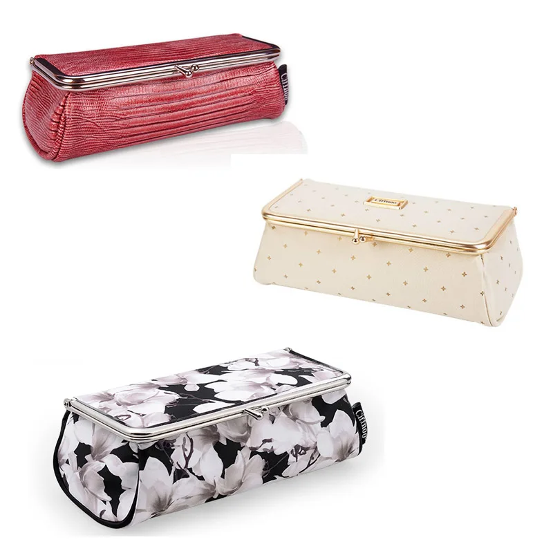 2018 جديد إمرأة جميلة حقيبة ماكياج مع مرآة المحمولة أدوات فرشاة التجميل حقيبة ماكياج منظم بسيط تخزين حالة