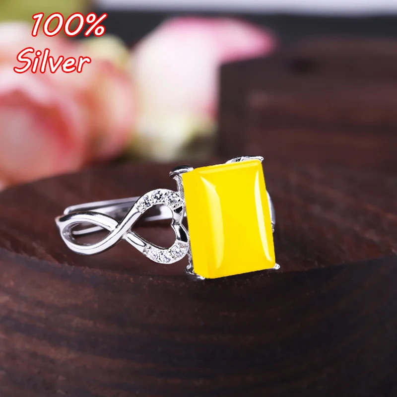 

7*9MM 925 Sterling Silver Ring Setting Rectangle Cabochon Base Adjustable Blanks Supplies for Jewelry Making