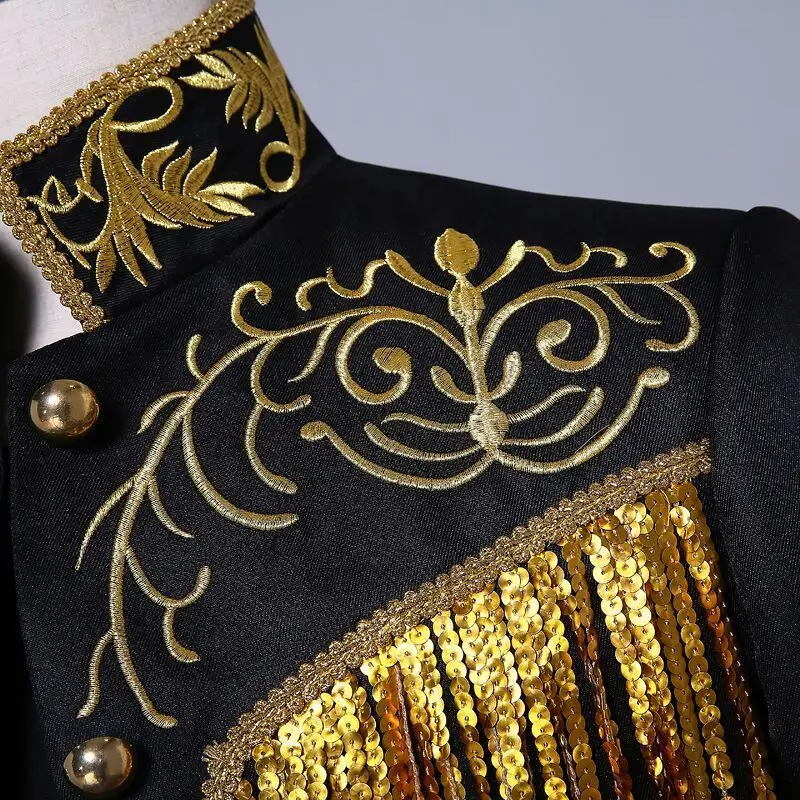 Shenrun мужской черный белый костюм куртка блестки вышивка золото серебро мерцающие кисточкой приталеные блейзеры платье для выступлений на