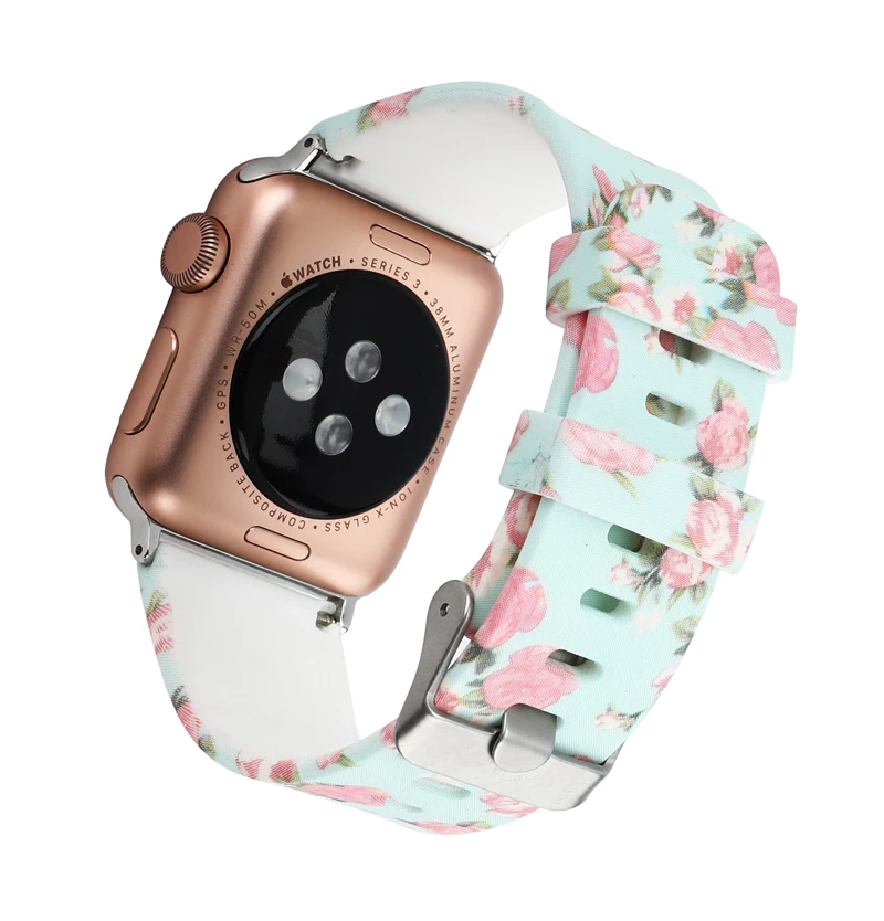 Joyozy силиконовый ремешок для Корреа Apple Watch 44mm 42mm 38 мм 40 мм Sport Band iwatch серии 4/3/2/1 резиновая наручные часы