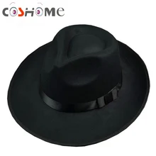 Cos Майкл Джексон шляпа сценическое шоу шляпа-федора концертный танец федоры классический сплошной черный с широкими полями Джаз джентльмен шляпа