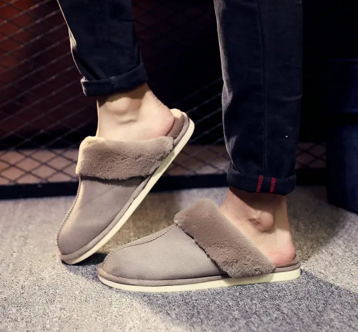 New Arrival Durable Home Slippers Unisex Micro Suede Upper Sheepskin Warm Comfortable Fur Plush Winter Slippers (17)