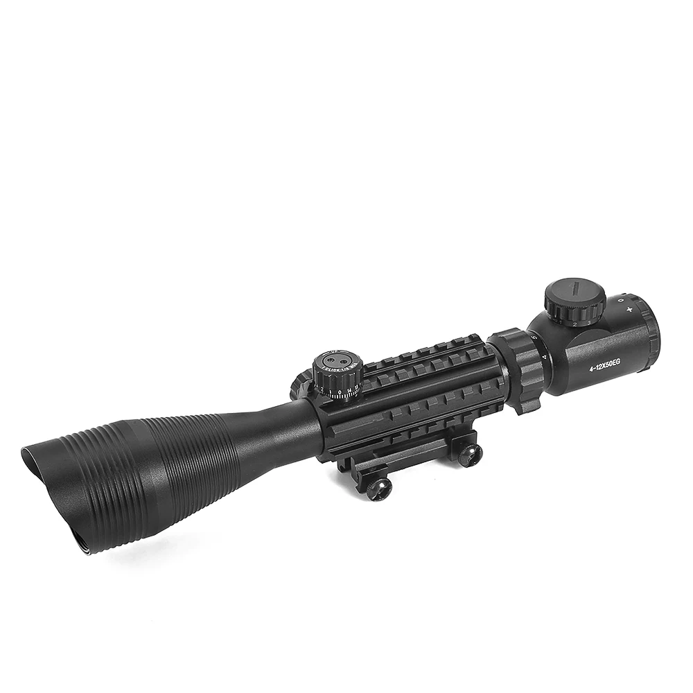 

DA 4-12X50 Hunting Scope Tactical Red Green illuminated Collimator Sight With Picatinny Weaver Rail Rifle Scope Optical Sight