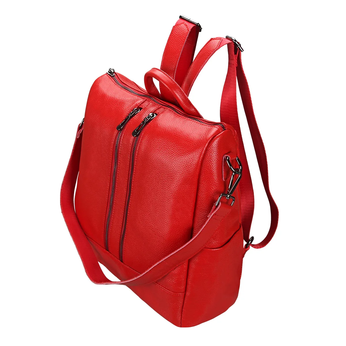 Backpack Female Genuine Leather Women Backpacks School Bag Pink Stripe