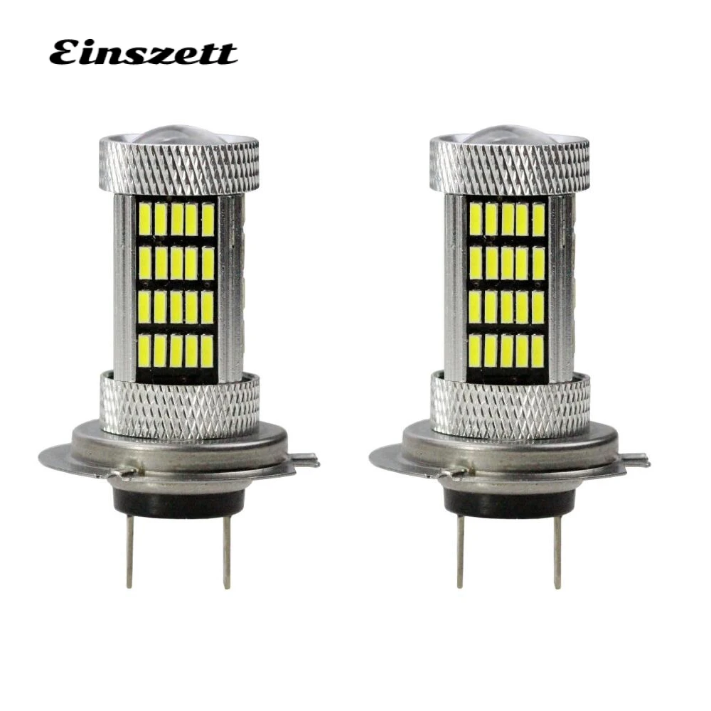 2pcs H7 LED Fog Light High Power Bright White DC12V 92SMD 4014 80W LED HeadLight Lamp