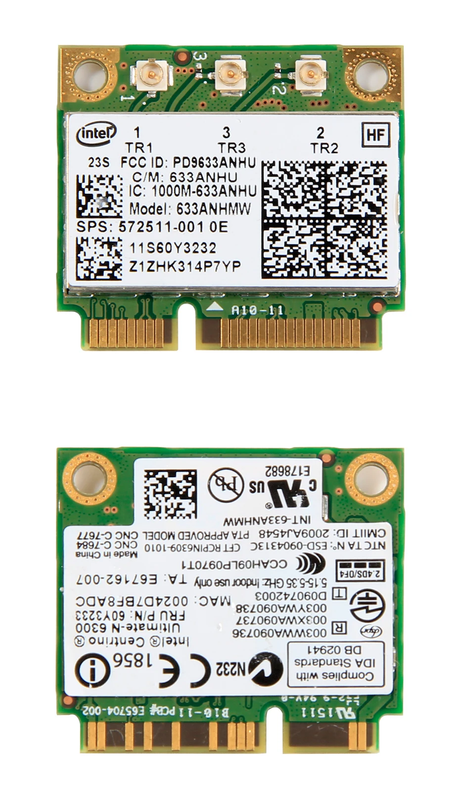 Двухдиапазонная 450 Мбит/с 633ANHMW Mini PCI-E беспроводная Wifi сетевая карта для ноутбука Intel 6300 6300AGN 802.11a/g/n lenovo Thinkpad/hp