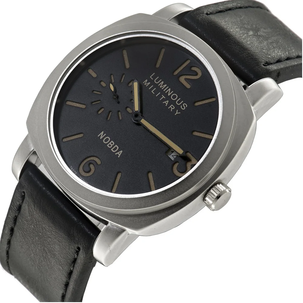 

2017 New Fashion Watches Men Retro Quartz Watch Big Dial Leather Strap Chronograph Date Male watch Relogio Masculino Army Watch