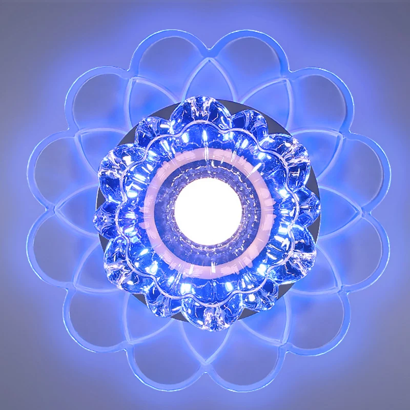 Современный хрустальный потолочный светильник синий свет домашняя лампа