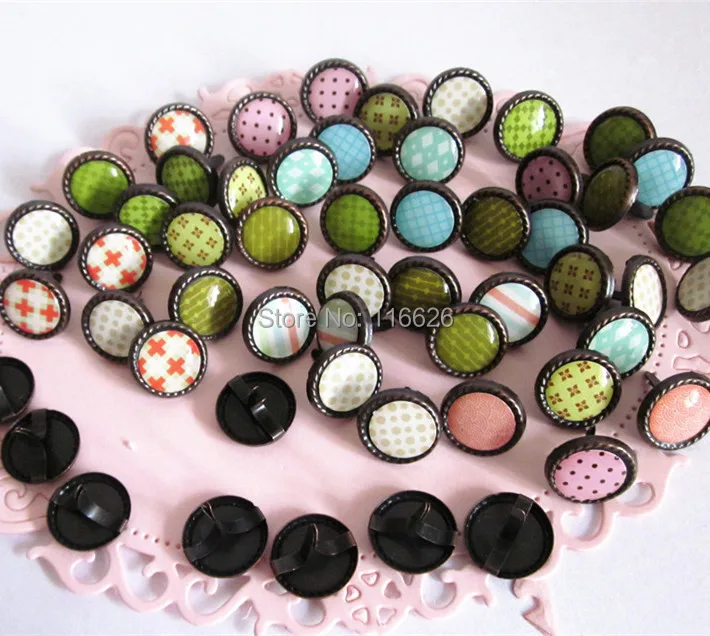 12mm vintage plated decorative epoxy brads scrapbooking/gift