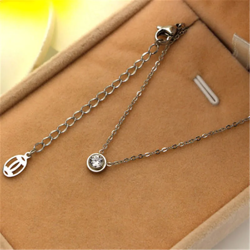 Простое милое маленькое круглое Кристальное ожерелье с подвеской из нержавеющей стали, модное ювелирное изделие для женщин, классическое короткое ожерелье с сердечками s K0038