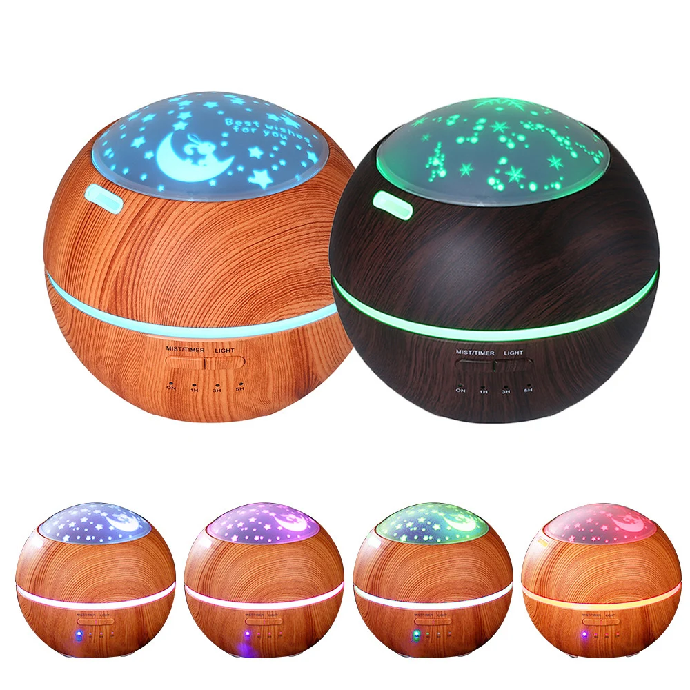 

Air Humidifier Star Moon Snowflake Projector Ultrasonic Aromatherapy Aroma Diffuser With LED Night Light Essential Oil Lamp