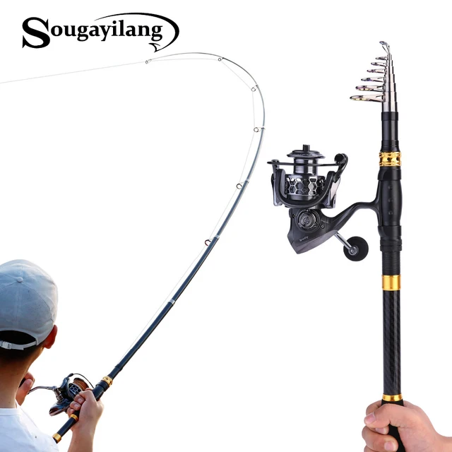 Best Price Sougayilang 1.8-3.3m Telescopic Fishing Rod and 14BB Spinning Fishing Reel With Free Coil Sets Carp Carbon Rods Reel Combo pesca Best Price Sougayilang 1.8-3.3m Telescopic Fishing Rod and 14BB Spinning Fishing Reel With Free Coil Sets Carp Carbon Rods Reel Combo pesca