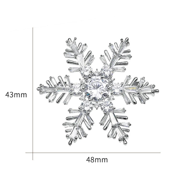 Baiduqiandu сверкающая прозрачная фианитовая циркониевая Хрустальная брошь "Снежинка" на булавке, ювелирное изделие для подарка на Рождество