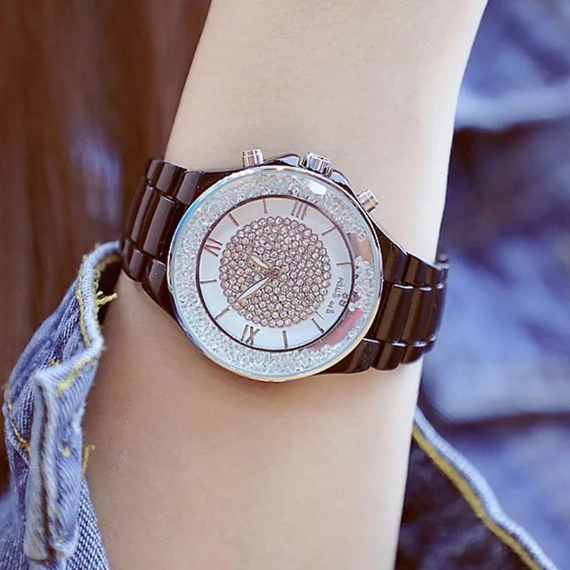 Elegant Watch Women Fashion Brand Luxury Quartz Ceramic Strap Watches Lady Watches Women