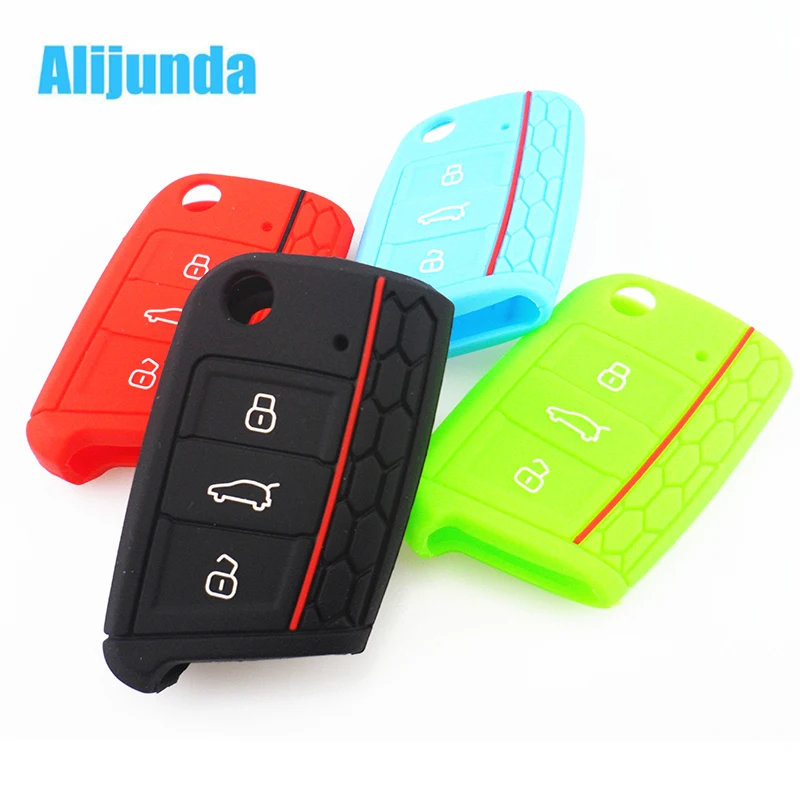 

Silicone Key Fob Protective Case Cover for Car Styling Set Skin Golf 7 Golf7 MK7 S-koda Octavia Kombi A7 SEPTEMBER Leon Ibiza