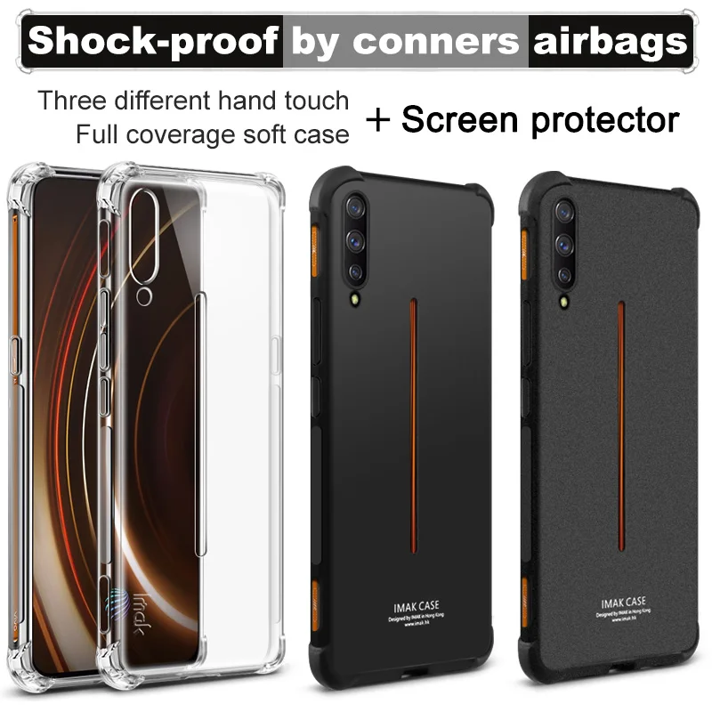 

For Vivo iQOO IMAK Surrounded Protection Shockproof Airbag Case for Vivo iQOO Clear Soft TPU Matte Metal Back Cover Case