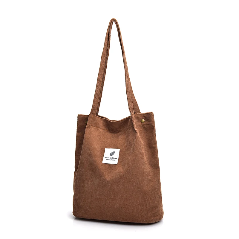 JIAOO Складная многоразовая женская сумка для покупок Вместительная женская Вельветовая Сумка-тоут женская Повседневная одноцветная сумка на плечо