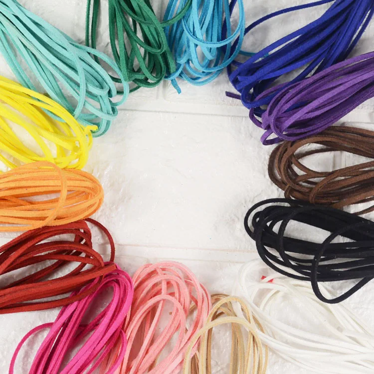 

5Yards Faux Suede Leather Cord Thread for beading making Leather Luggage Tag