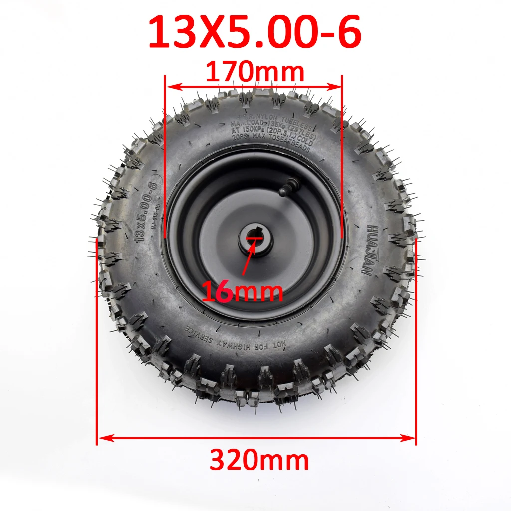 13x5.00-6 Tire Tyre and wheel rim For Off-Road ATV QUAD Buggy Mower Go-kart Buggy