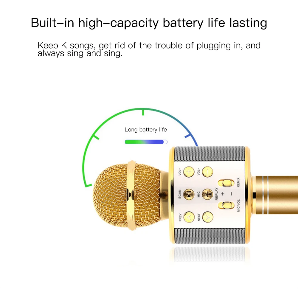 Travor Bluetooth беспроводной микрофон караоке микрофон динамик ручной музыкальный плеер микрофон для вокала, с рекордером KTV микрофон