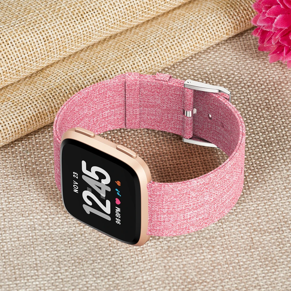 Для Fibit Versa Band нейлоновая плетеная ткань умные наручные часы ремешок для Fitbit Versa 2 умные аксессуары с металлической застежкой