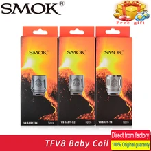 Original Smok TFV8 Baby Coil Head V8 Baby-T8 V8 Baby-T6 V8 Baby-X4 V8 Baby-Q2 Core For TFV8 BABY Beast Tank & Alien& Al85 Kit