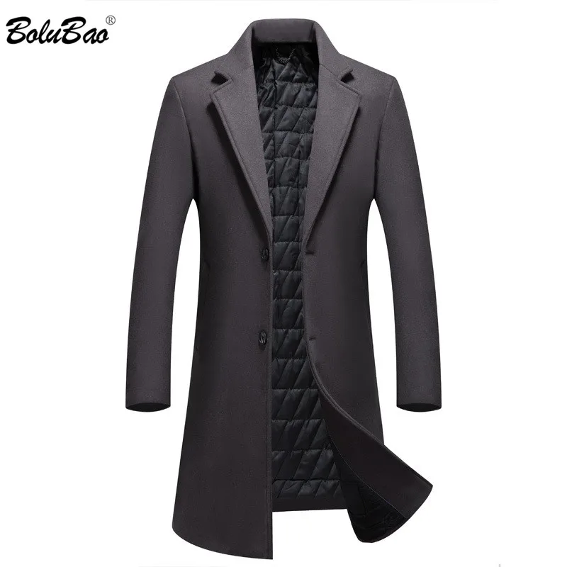 BOLUBAO Men Winter Wool Coat Men's Winter New Casual Solid Color Slim Fit Wool Blends Woolen Pea Coat Male Trench Coat Overcoat BOLUBAO Men Winter Wool Coat Men's Winter New Casual Solid Color Slim Fit Wool Blends Woolen Pea Coat Male Trench Coat Overcoat
