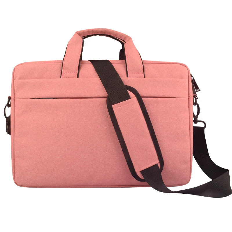 Однотонный мужской портфель, водонепроницаемый, Оксфорд, простая сумка через плечо для ноутбука, сумка для компьютера, сумка для ноутбука - Цвет: Розовый