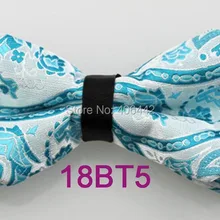 YIBEI Coachella Галстуки серебряный светло-синий Пейсли бабочка бриллиант кожаный подборщик взрослых регулируемый галстук-бабочка под смокинг