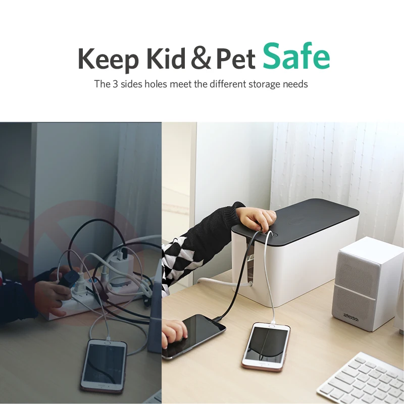 Cena Ugreen domu elektroniczne akcesoria organizer do kabli pudełko do listwy zasilającej pamięci masowej USB kabel ładowarki zarządzania o dużej pojemności pudełko