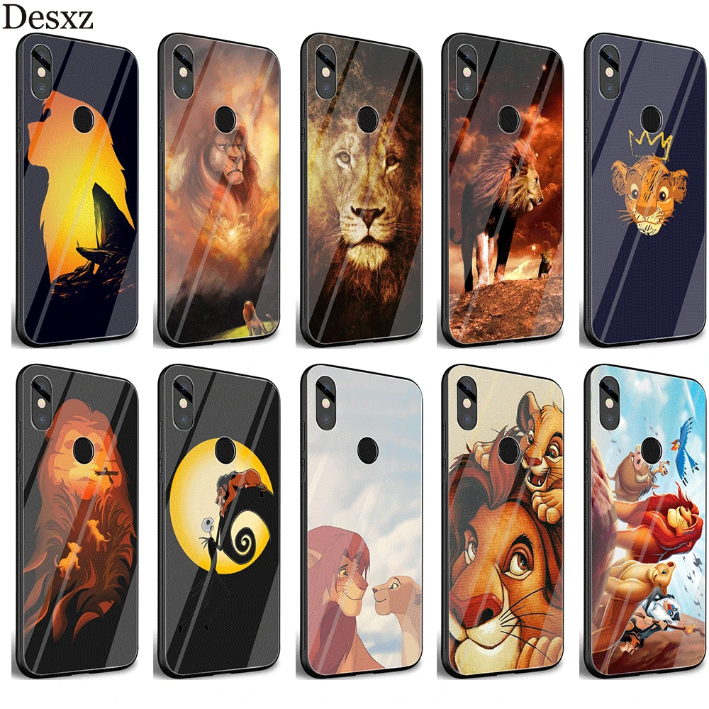 

Gerleek Lion King Glass Case For Xiaomi MI 8 9 Lite A1 A2 Redmi Note 5 6 7 Pro 6A 4X Pocophone F1 Cover Shell