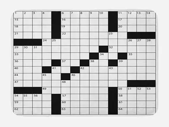 

Word Search Puzzle Bath Mat Blank Newspaper Style Crossword Puzzle with Numbers in Word Grid