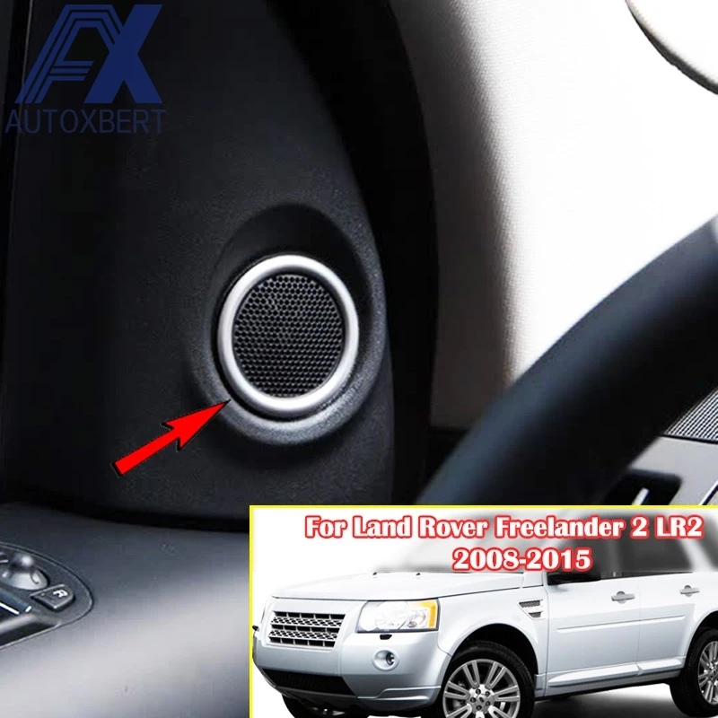 AX Chrome a Pillar Door Stereo Speaker Cover Ring Bezel Molding Trim For Land Rover Freelander 2