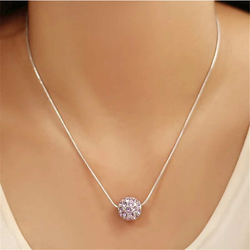 

Crystal Pendant Necklace Bridal Jewelry Make With Swarovski Elements 5Colors Free shipping