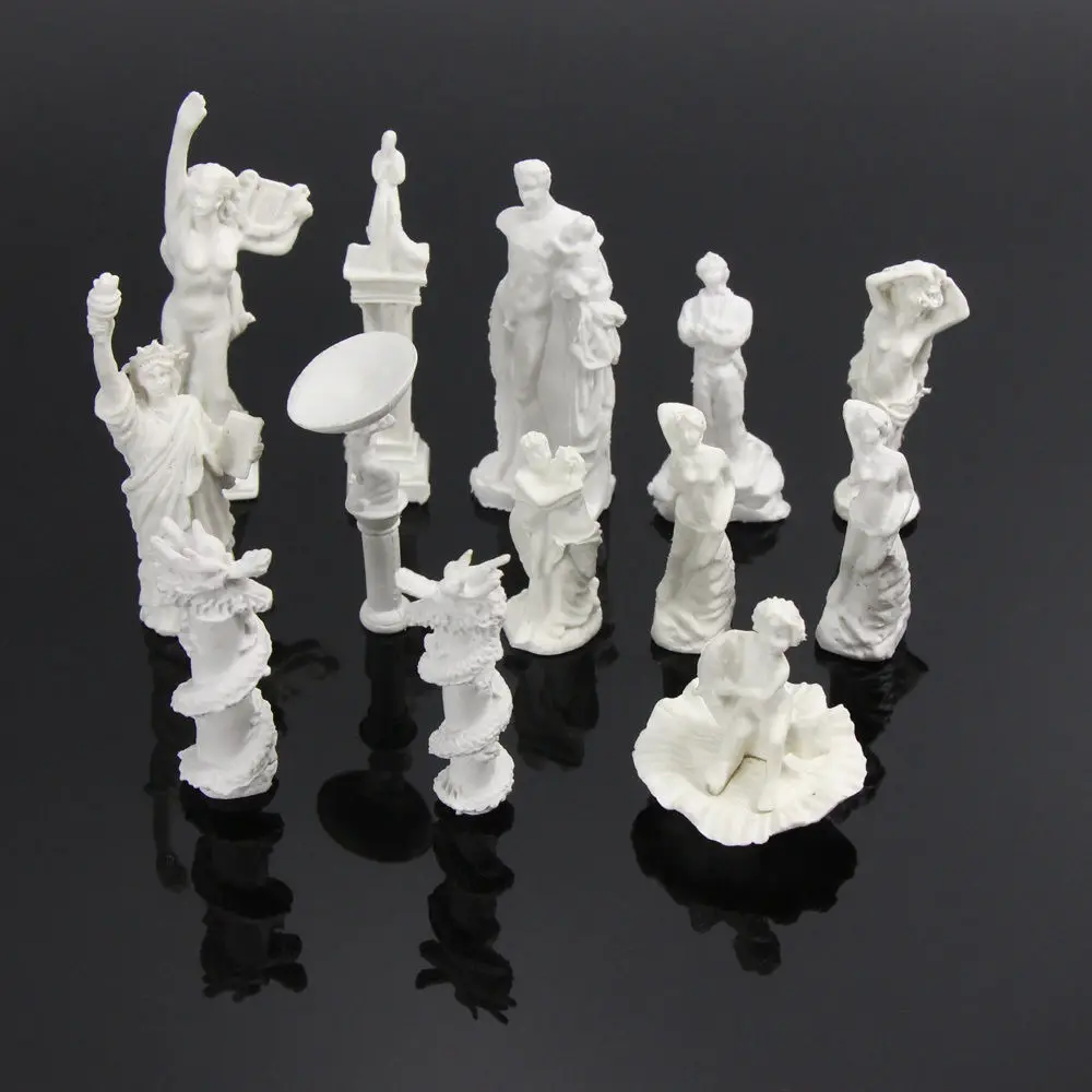 GY04087 13pcs Statue sculpture Fountain Model Train Railway HO 1:87 Architecture