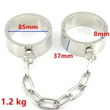 Heavy Stainless Steel Ankle Cuffs Metal Restraints Bondage Slave In Adult Games For Couples Fetish Sex Toys For Men And Women