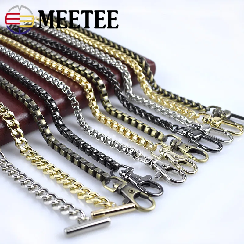 

Meetee 120cm Handbag Metal Chains Bag Shoulder Strap Purse Handles with Buckles Bag Replacement Parts Accessories