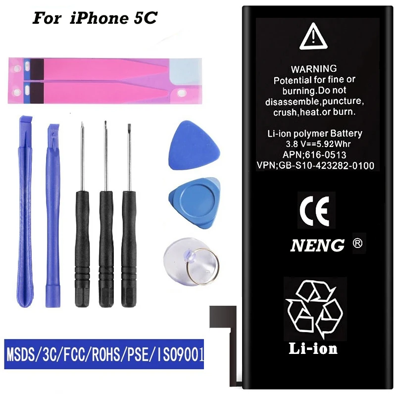 NENG 100 AAA 1510mAh For iPhone 5C Replacement Li ion Polymer Battery