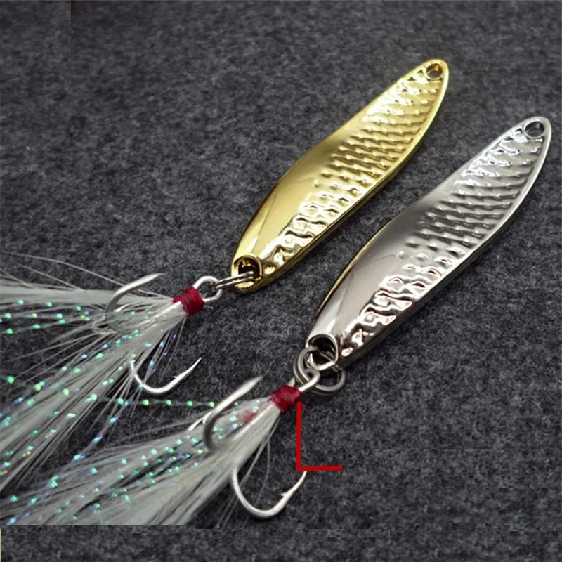 Metal Lure Fishing Bait Spoon Lures 15G/10G Fishing Lure 2 Color 6# ORIGIN Hook Treble Fishing Tackle