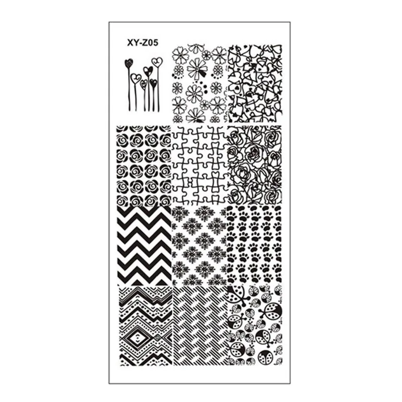 Дизайн ногтей пластины прямоугольной моды печати шаблон 31 - Цвет: XY-Z05