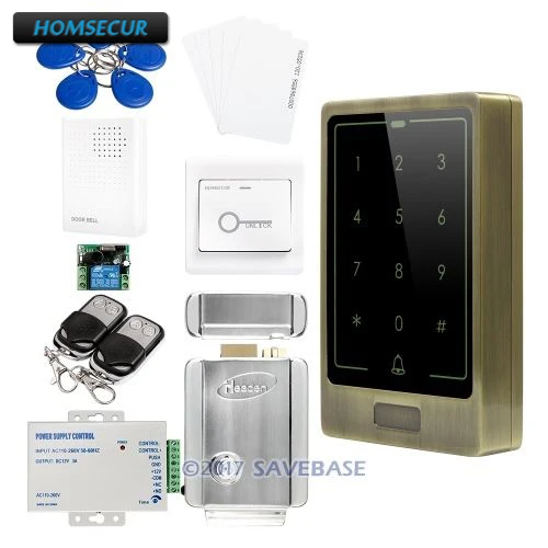

HOMSECUR Wiegand 26/34 Anti-Vandal 125Khz RFID Access Control Kit + 8000 User Capacity + Backlight