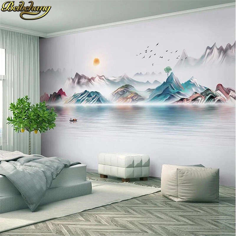 

papel de parede parasala Mediterranean living room sofa TV background wallpaper nonwoven custom wallpaper mural of wall paper
