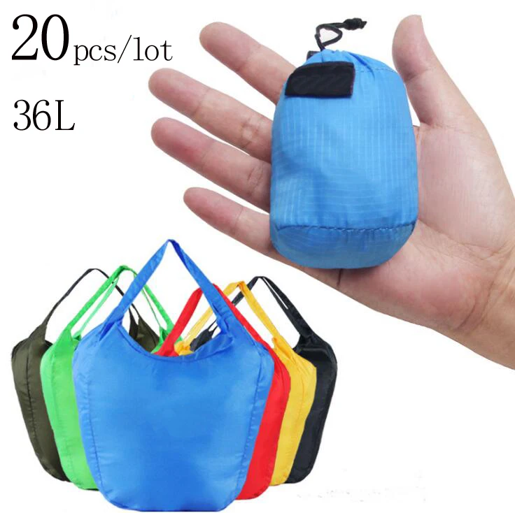 20 Pcs Lightweight Nylon Portable Folding Large Nylon Bags Reusable