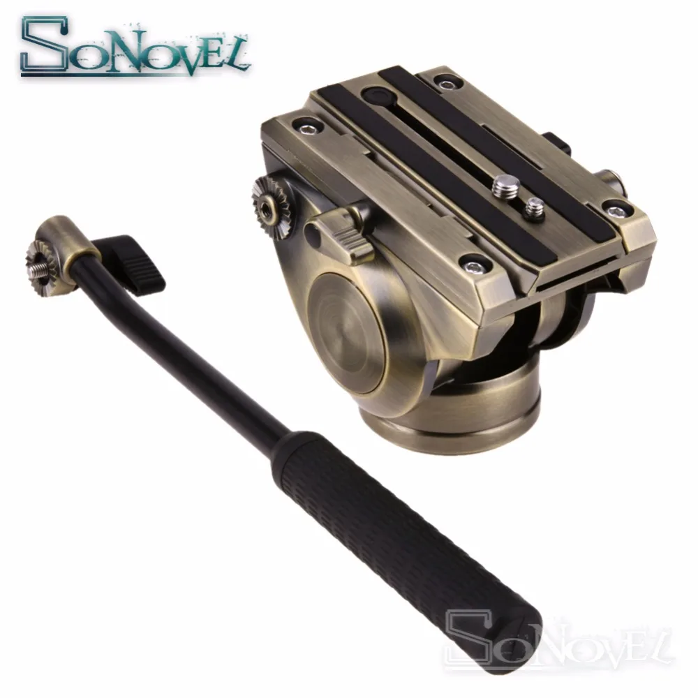 Professional Fluid Drag Hydraulic Tripod Fluid Drag Head with Quick Release Plate for For ARCA