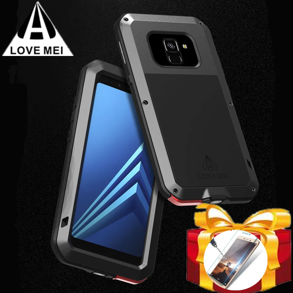Водонепроницаемый чехол Love mei для Samsung Galaxy A8 2018 противоударный металлический