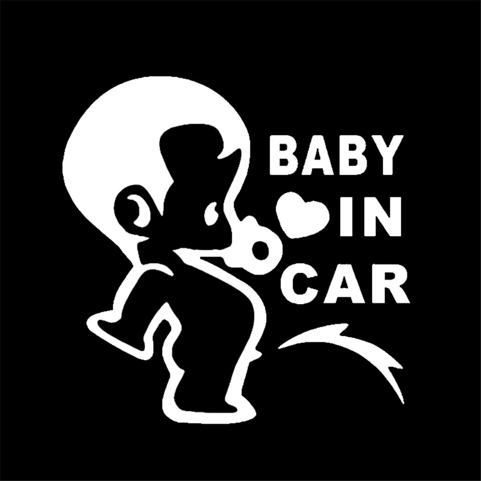 1212CM BABY IN CAR Cute Fun Loving Child's Personality Car Stickers Motorcycle Decals Car Styling BlackSilverlaser (3)