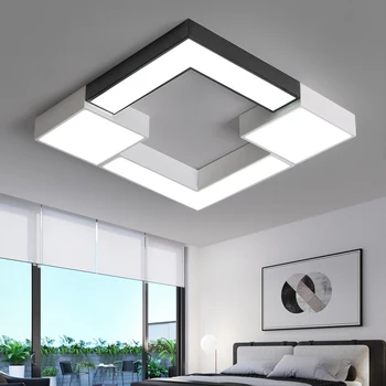 

LICAN Square Metal lampe plafond avize Lighting fixture 110V 220V Modern LED Ceiling Lights for Living room Bedroom